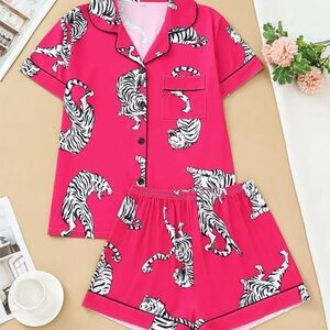 Pink Zebra Print Pajama Set